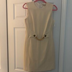 Michael Kors Cream Mini Dress with Chain Detail